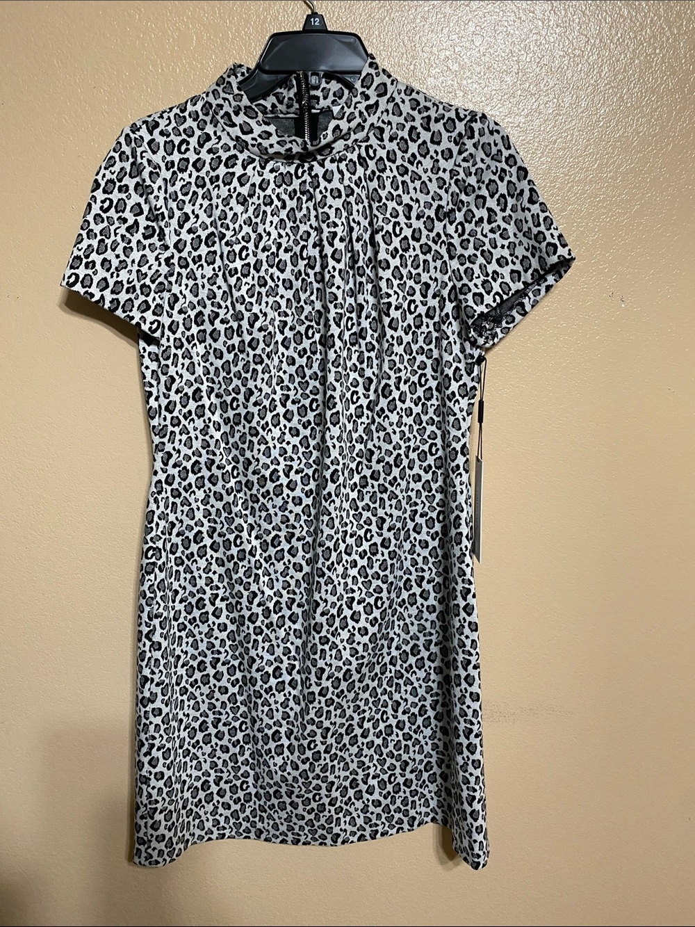 Calvin Klein Black and White Leopard Midi Dress